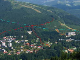 Vizualizace koncepce odjezdov�ch tras z are�lu do centra m�sta